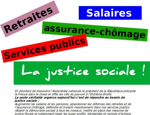 Contre l’Extrême-Droite, la justice sociale!